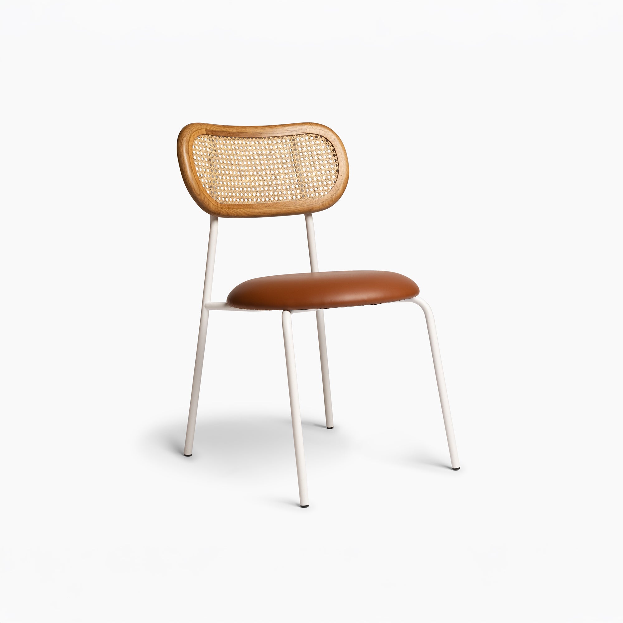 Ken Chair - Sand Beige/Natural Oak/Tan Leatherite