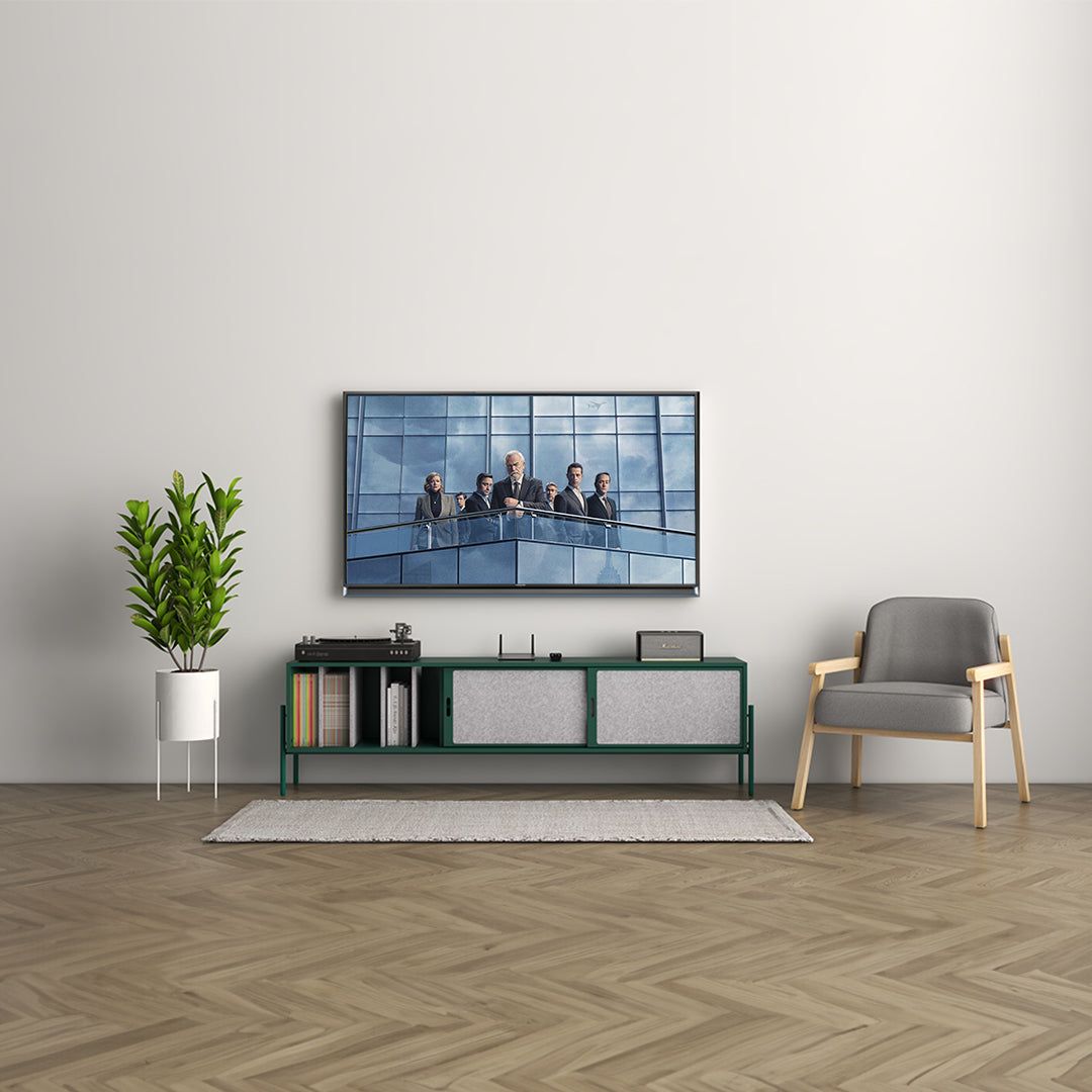 Contra TV Console - Large - Jade Green / Forest Green Stained Oak