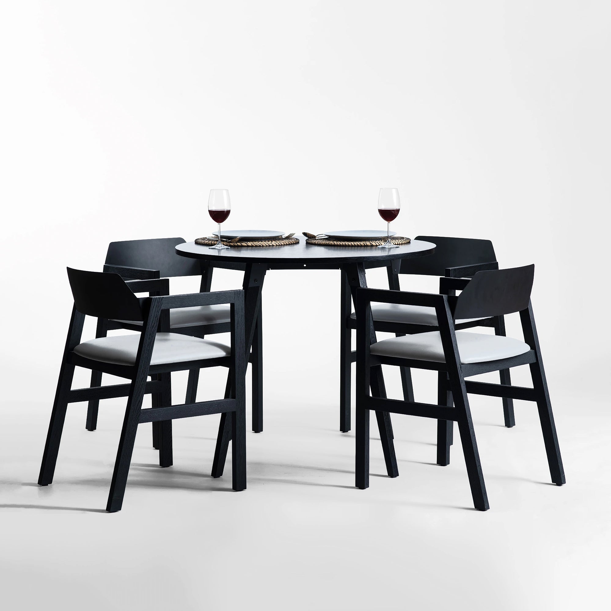 Neo Mini Dining Table - Black Stained Oak Wood / Space Black