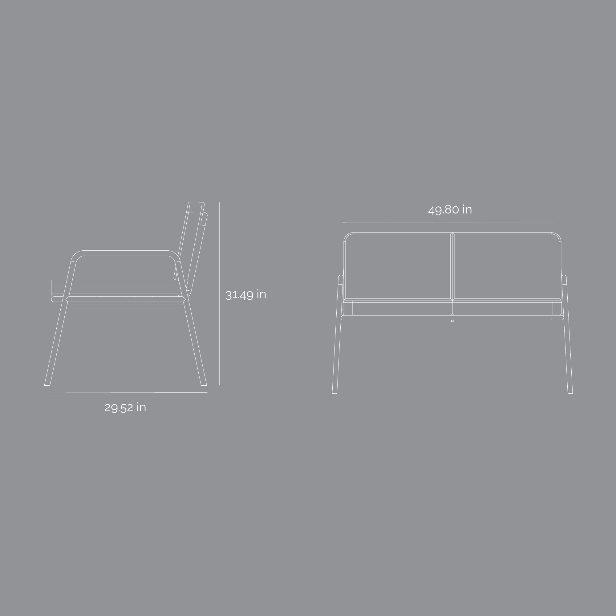 Bistro Outdoor Sofa - 2 Seater