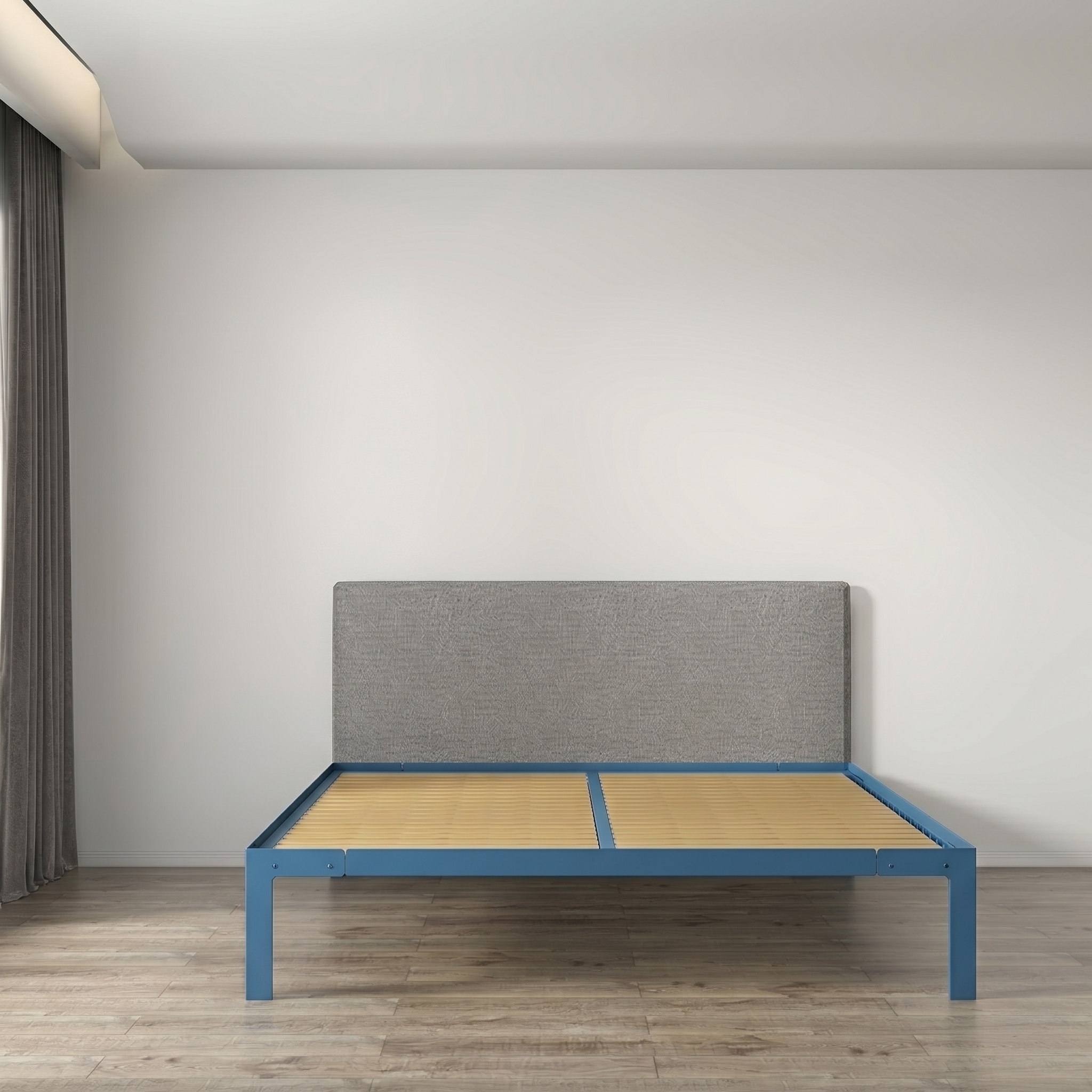Cole King size Bed(72"x72") – Midnight Blue/ Natural Pine