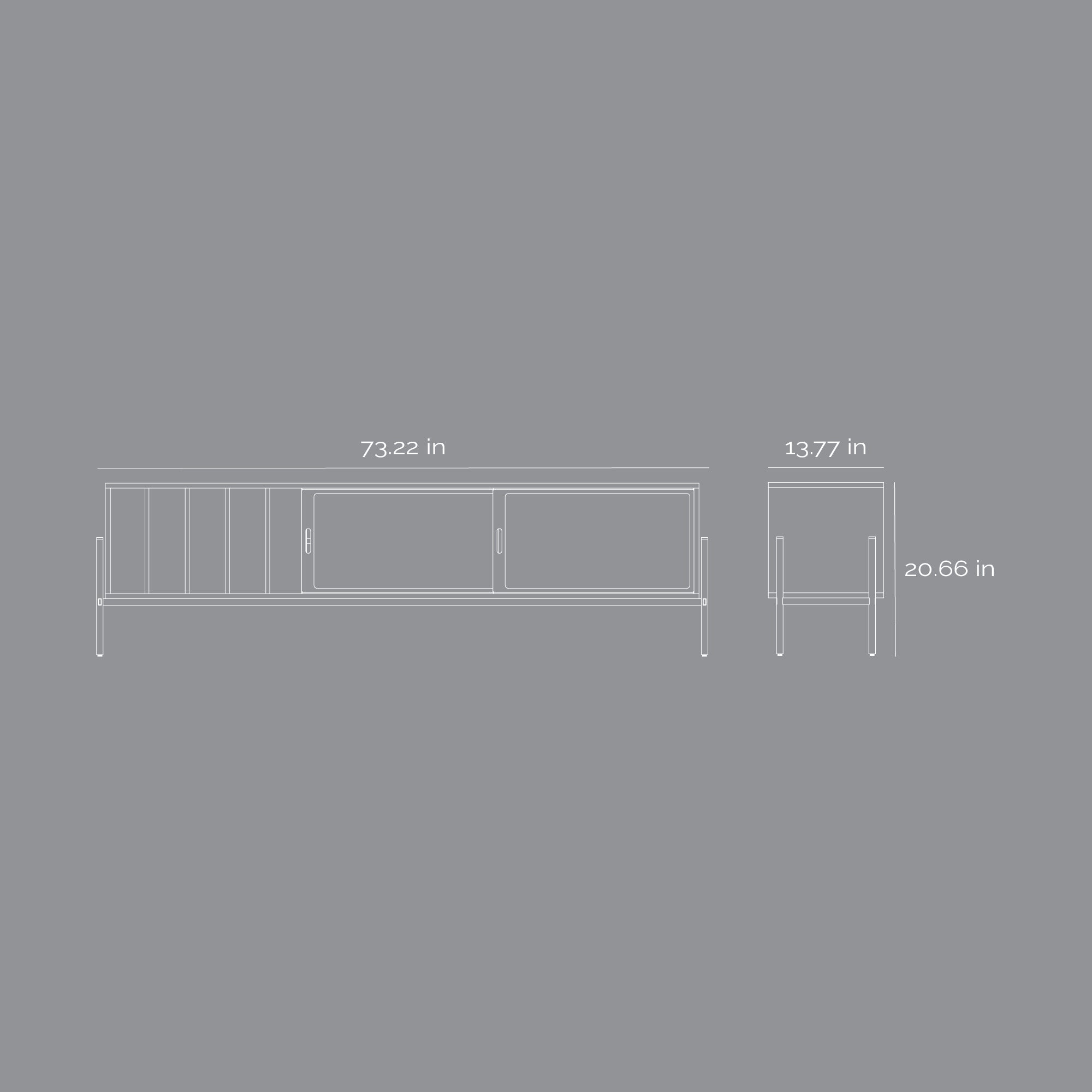 Contra TV Console - Large - Jade Green / Forest Green Stained Oak