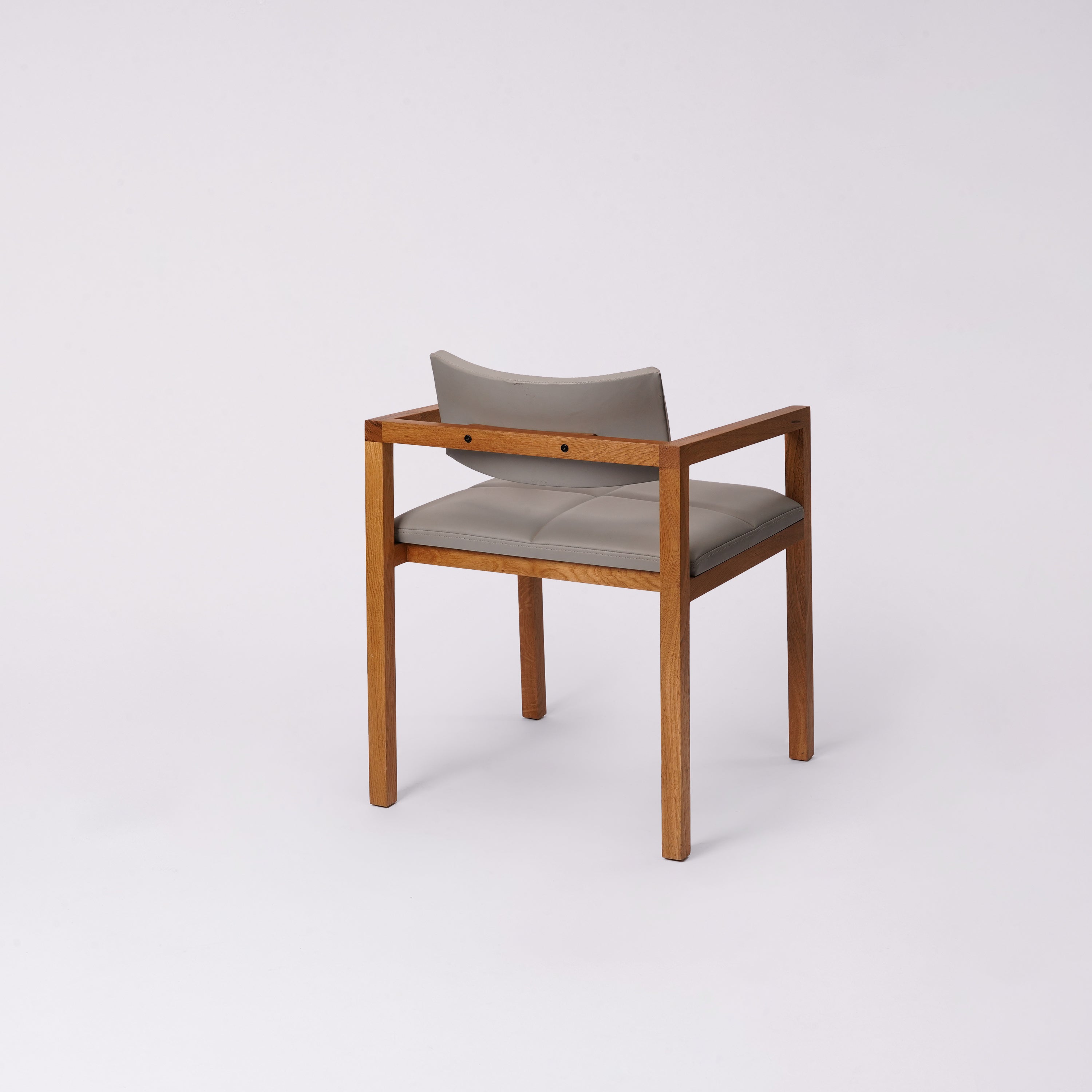 Iris Armchair - Natural White Oak / Warm Grey Leatherette