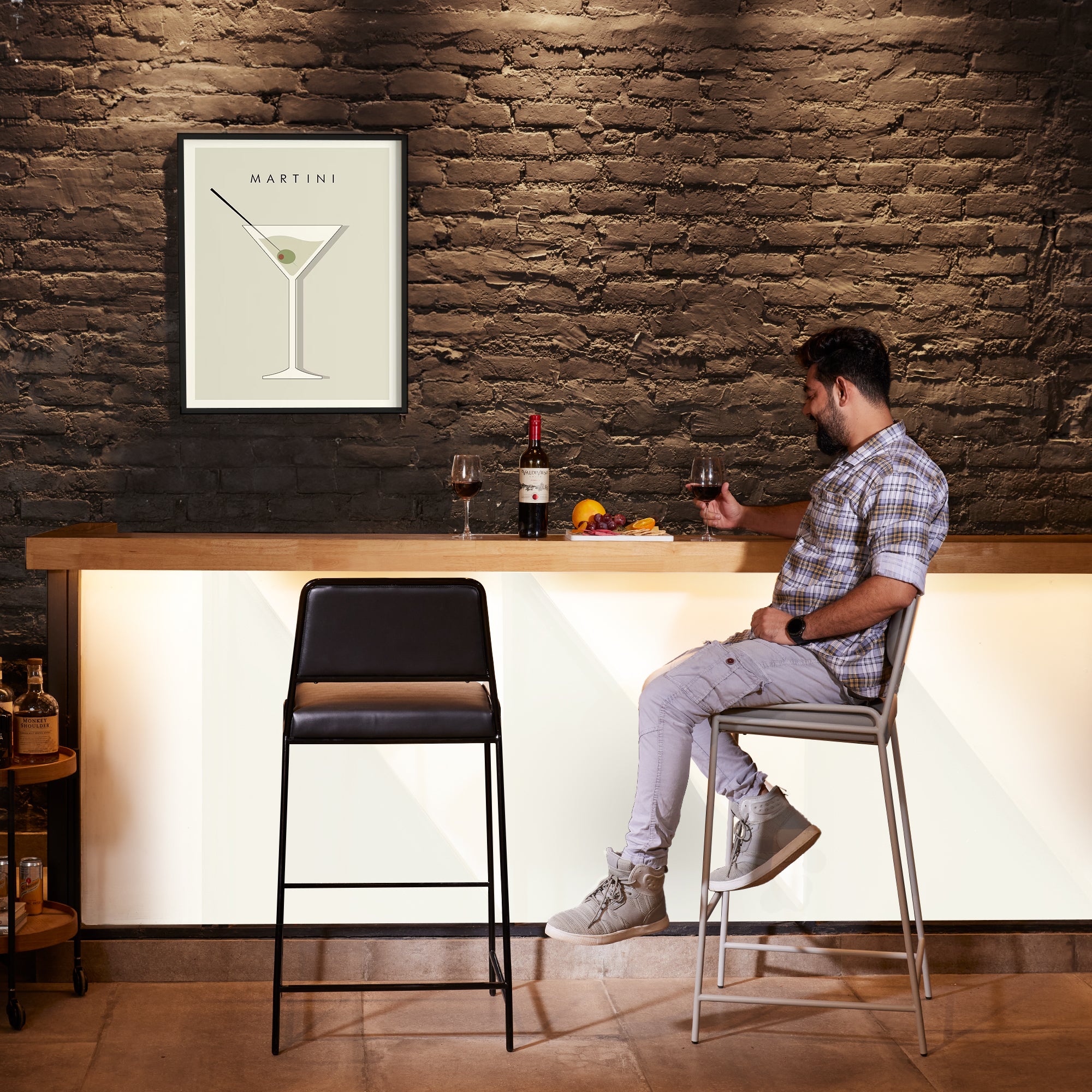 Creed Barstool - Warm Grey / Warm Grey Leatherette
