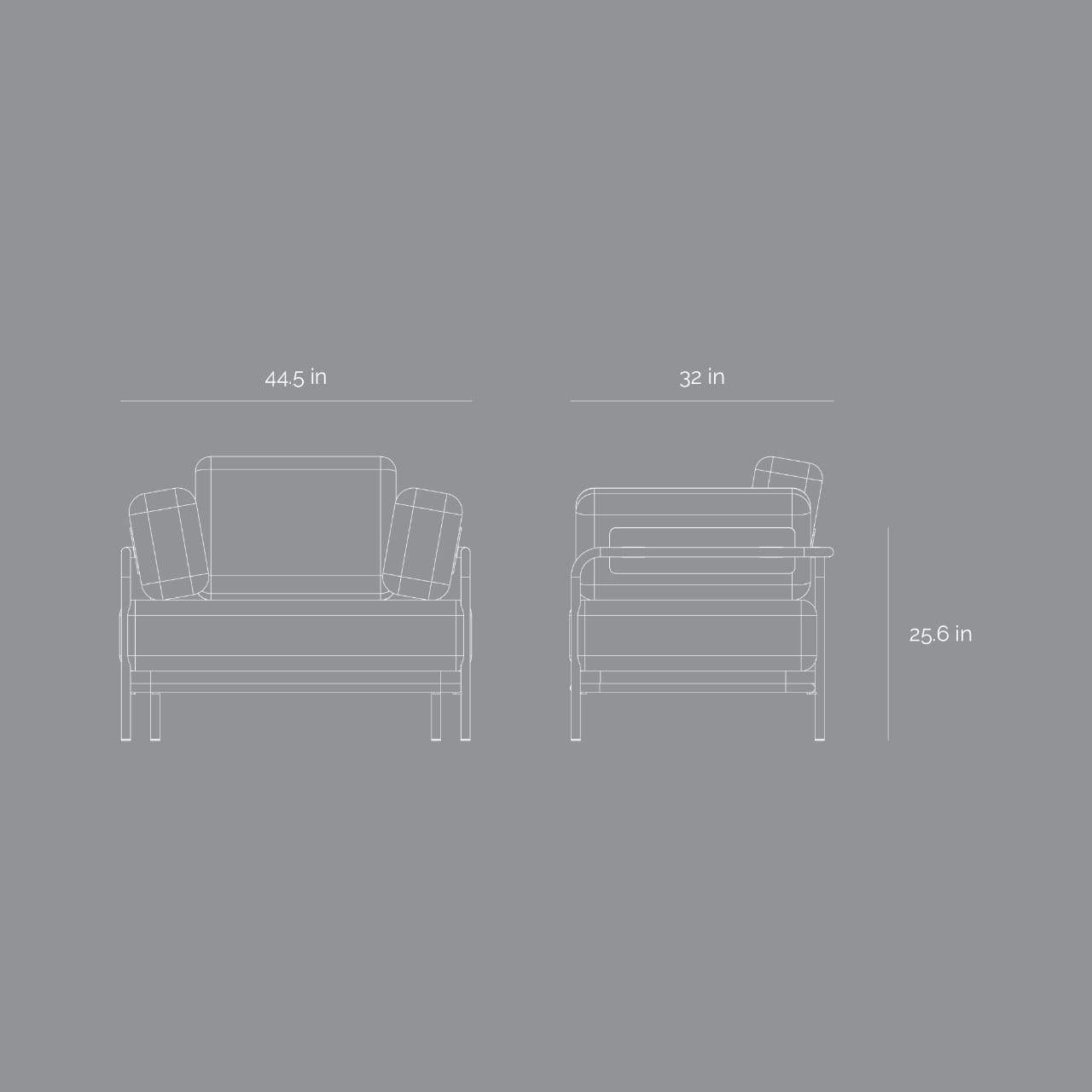 Native Armchair - Space Black / Prague Ice Fabric