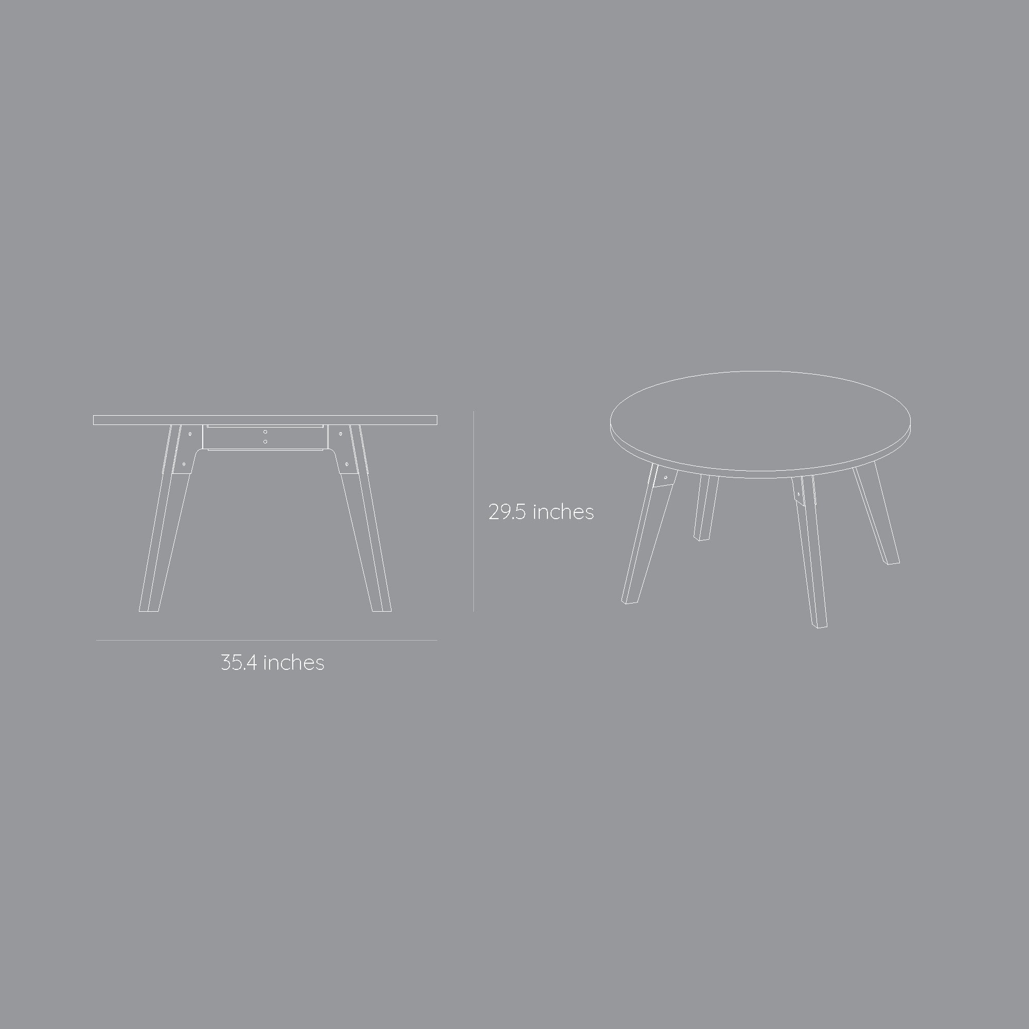 Neo Mini Dining Table - Black Stained Oak Wood / Space Black