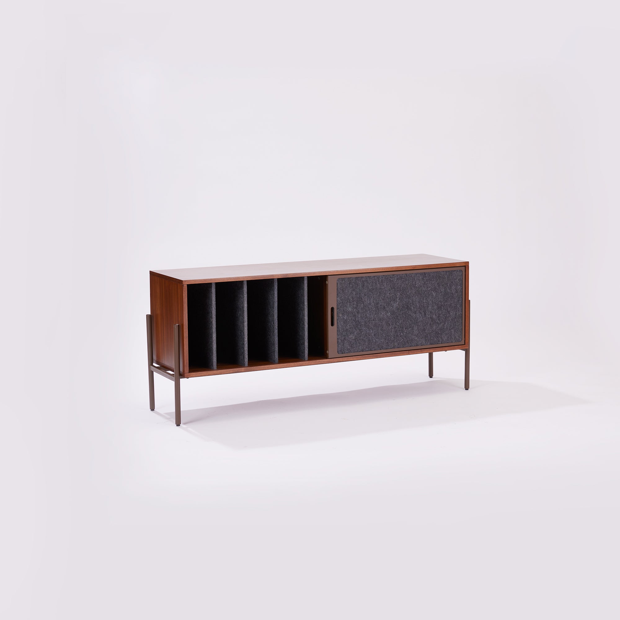Contra TV Console - Small - Walnut Veneer / Outdoor Brown