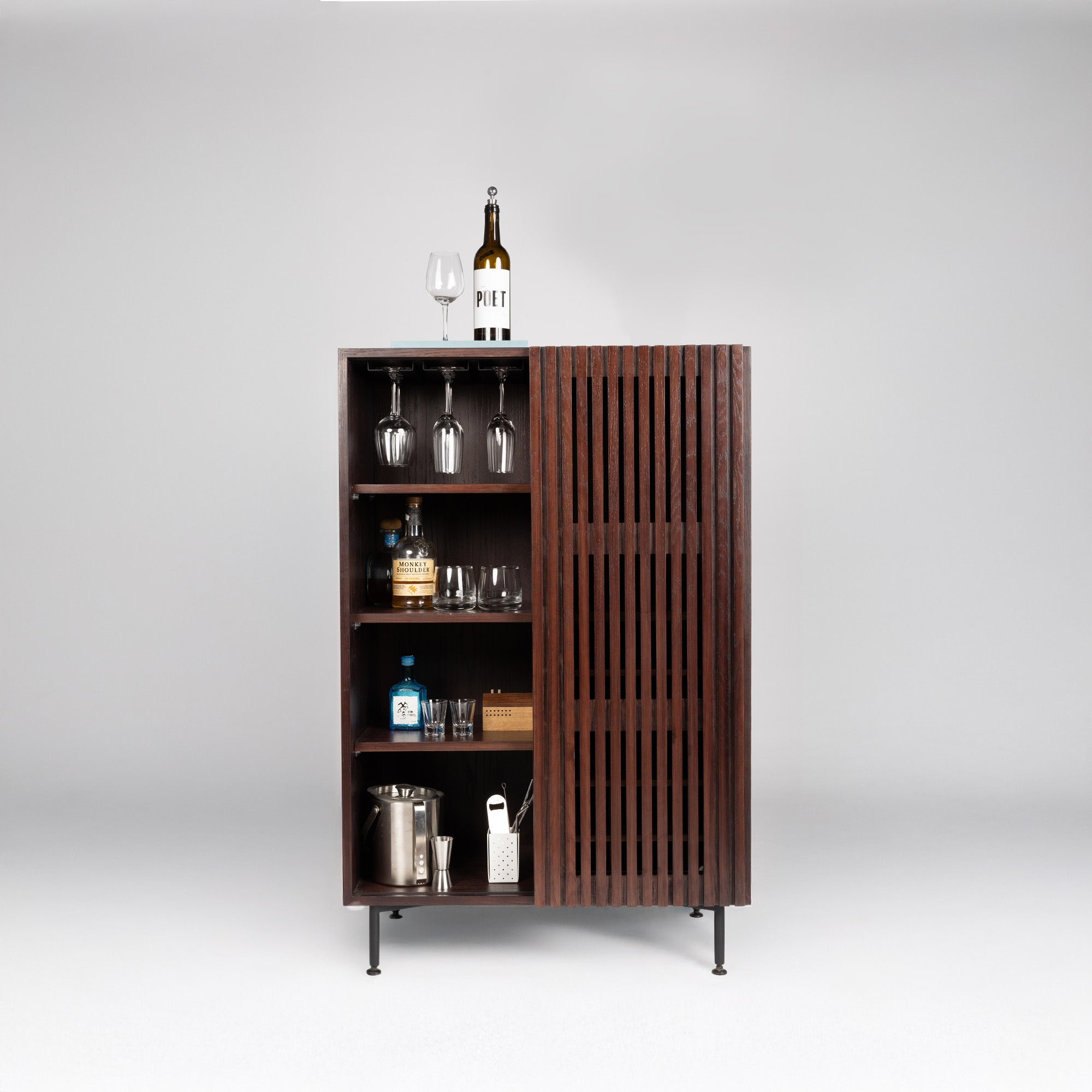 Slide Home Bar - Oak Laminate