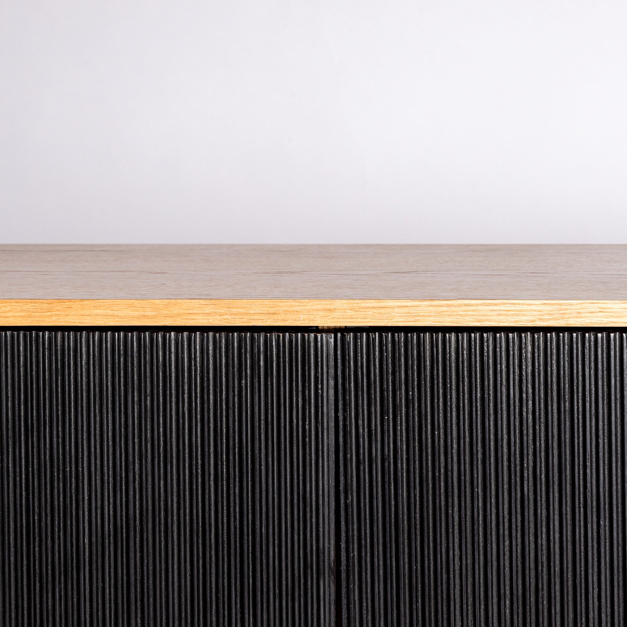 Vault Home Bar - Natural Oak / Black Stained Doors / Space Black