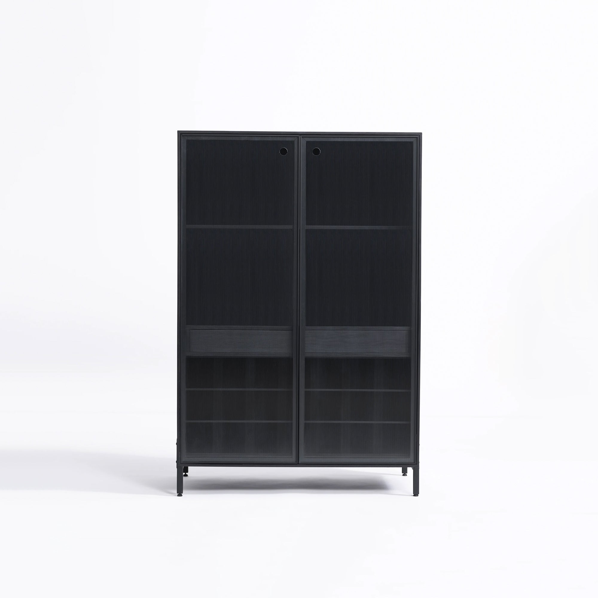 Oslo Home Bar Cabinet - Black Stained Oak Wood/Space Black