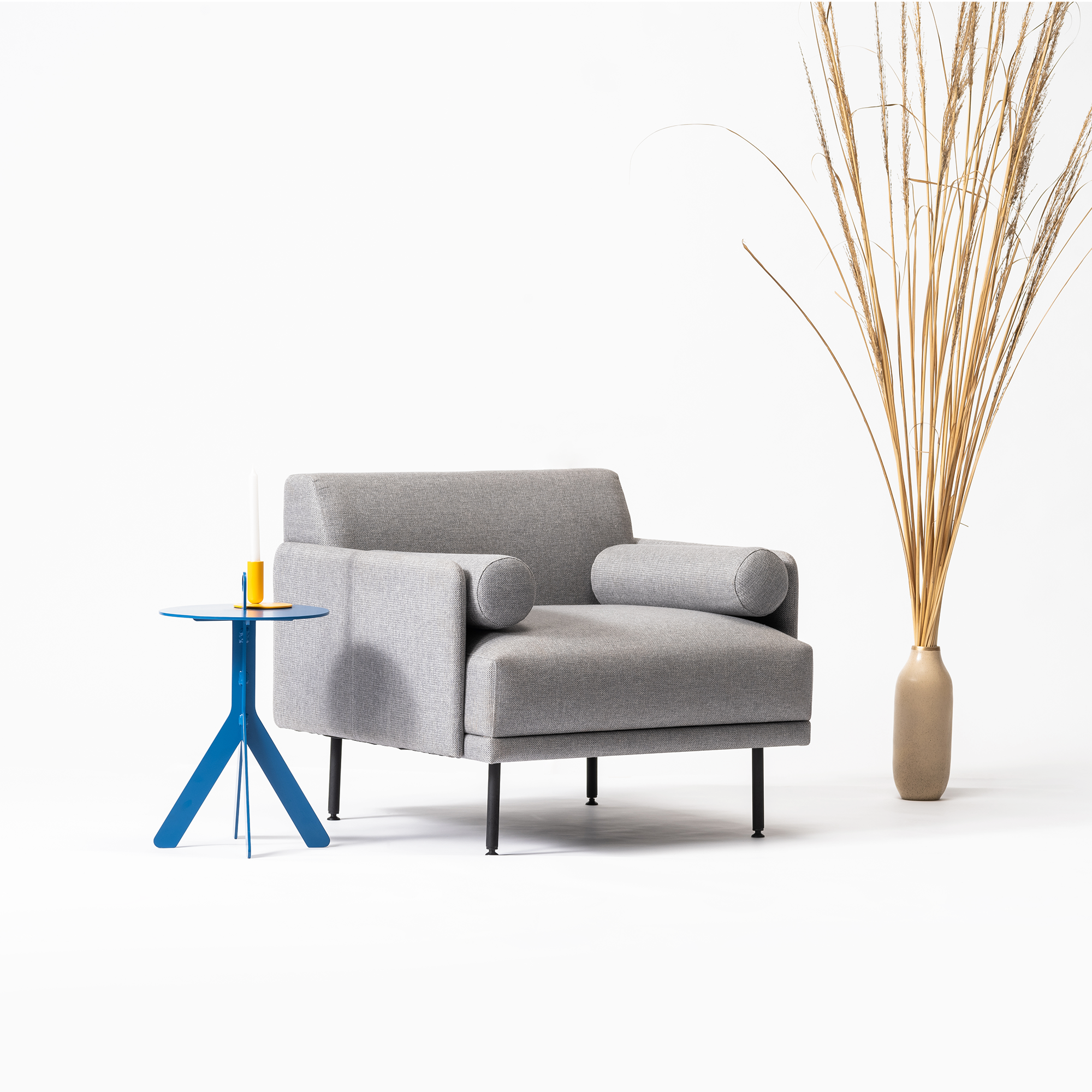 Arc Armchair - Pushka Pewter Fabric
