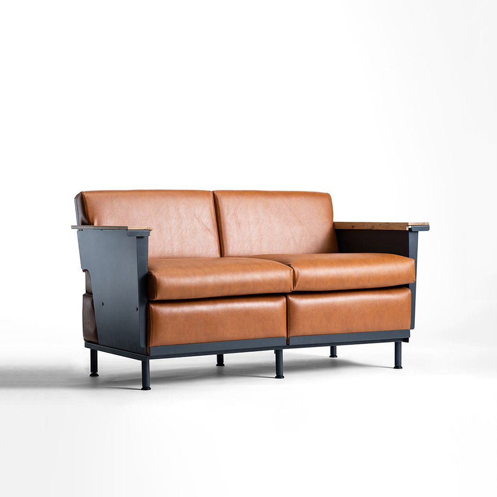 Troy 2 Seater Sofa - Olive Green Leatherite