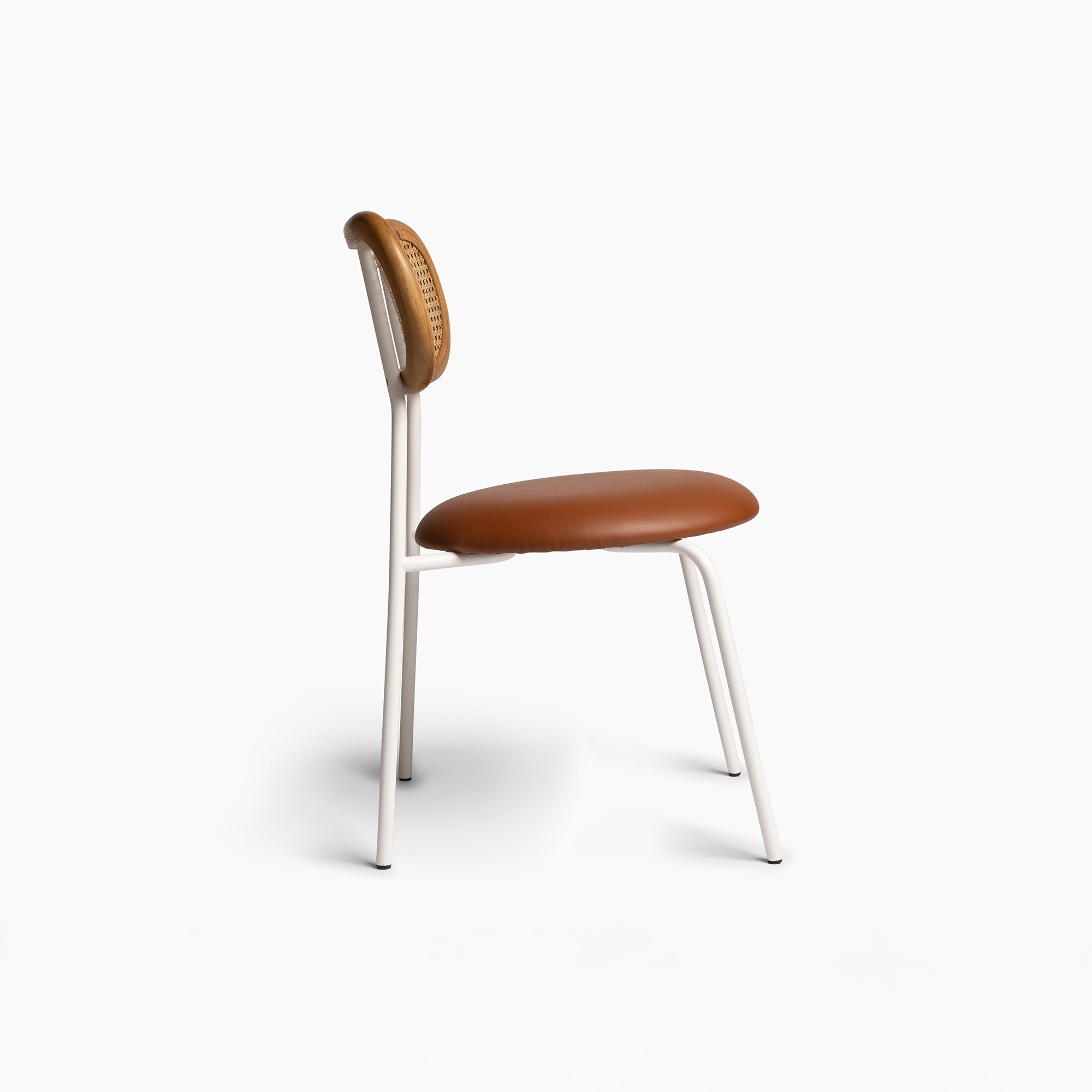 Ken Chair - Sand Beige/Natural Oak/Tan Leatherite