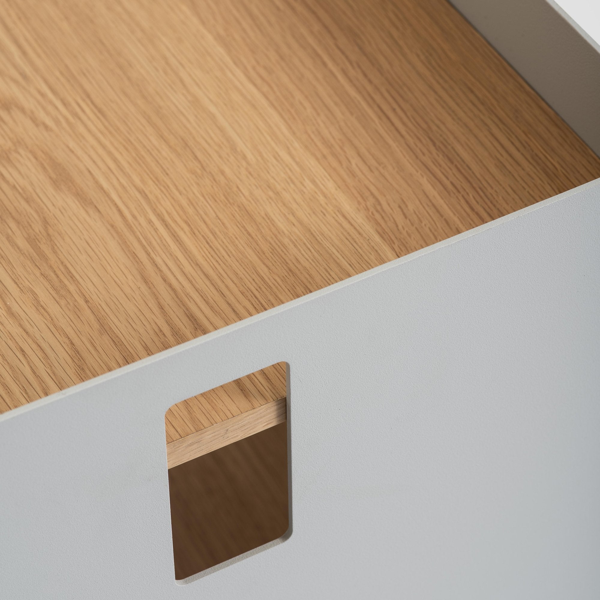 Arial Side Table - Charcoal Grey / Walnut Stained Wood