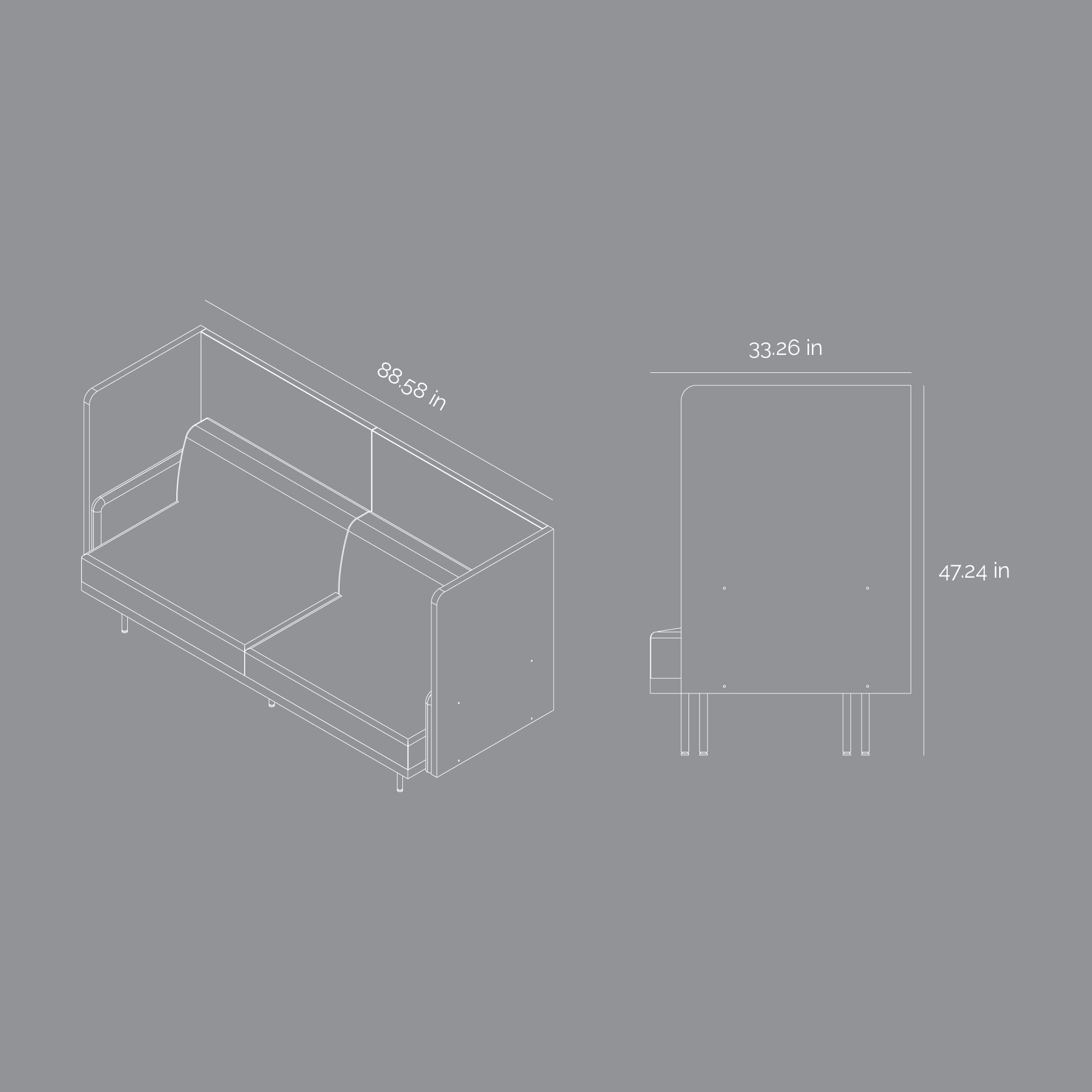 Arc High-Back Sofa (3 Seater)
