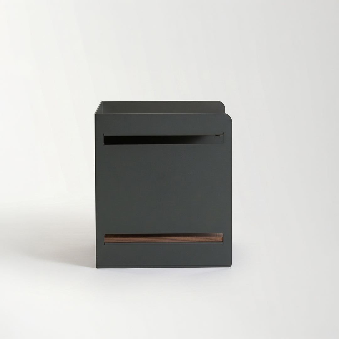 Arial Side Table - Charcoal Grey / Walnut Stained Wood