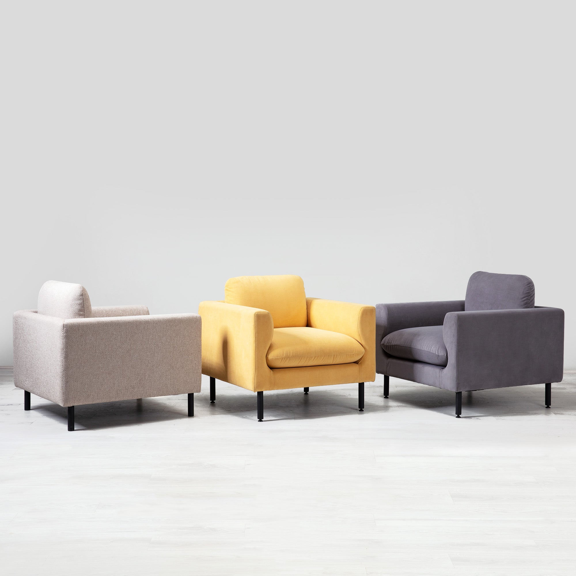 Lap Sofa - Single Seater - Space Black / Lamb Velvet Dark Grey