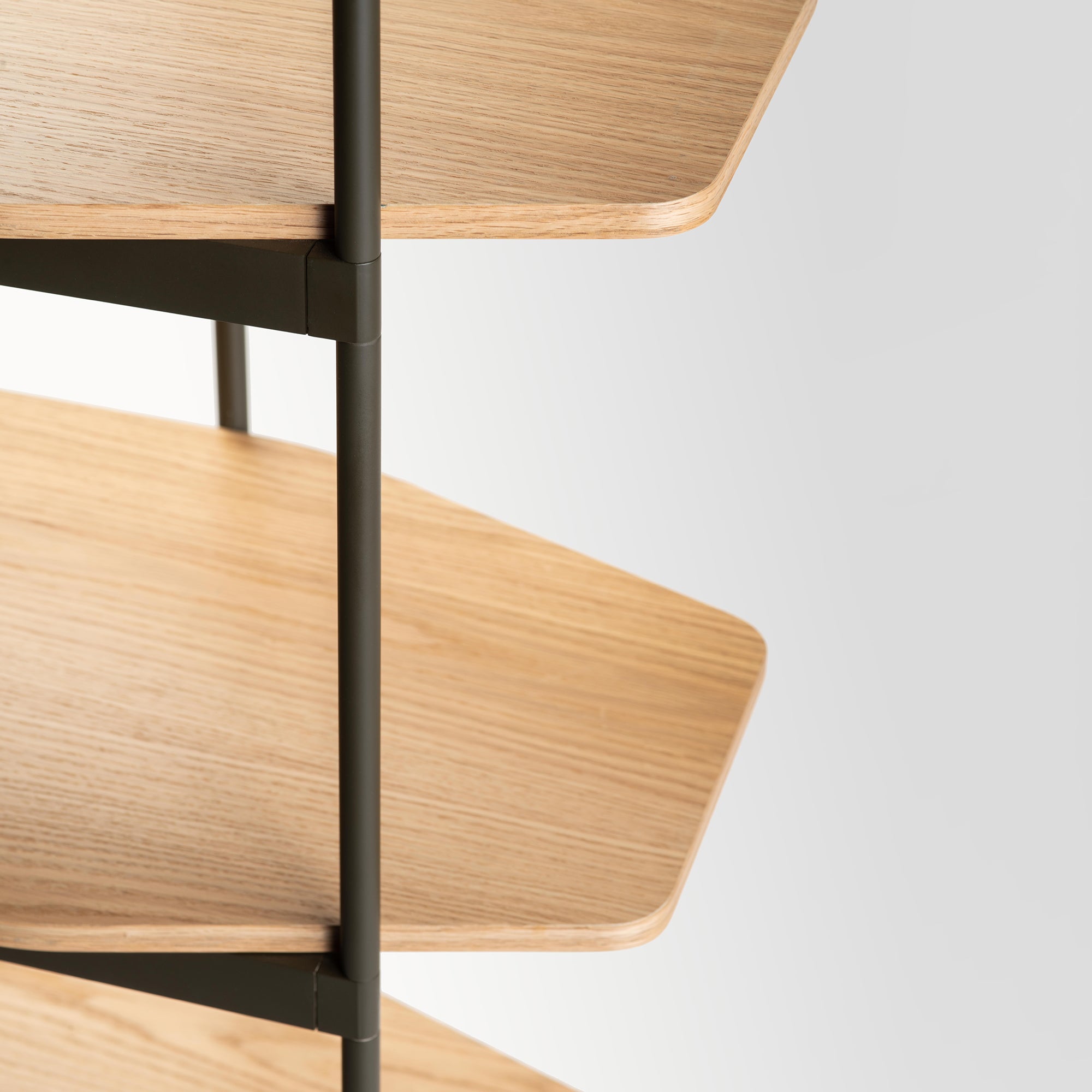 Native Shelf 1.6 Tall - Dark Oak Veneer / Space Black