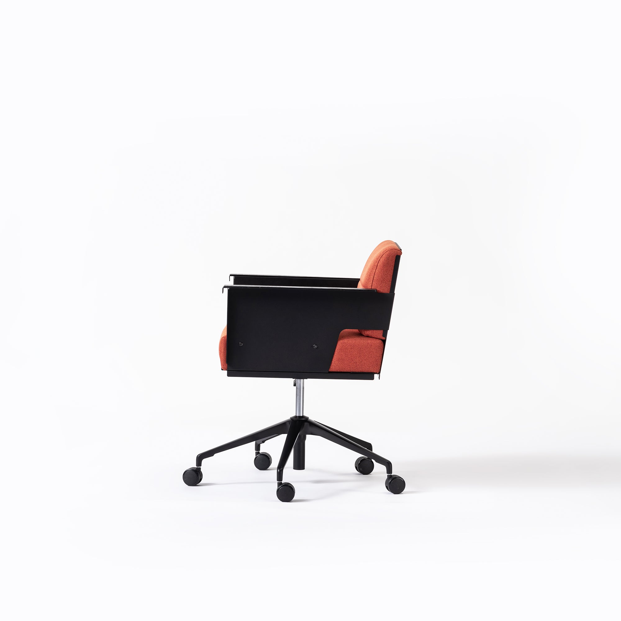 Troy Mini Armchair with Wheels - Brick Red Fabric