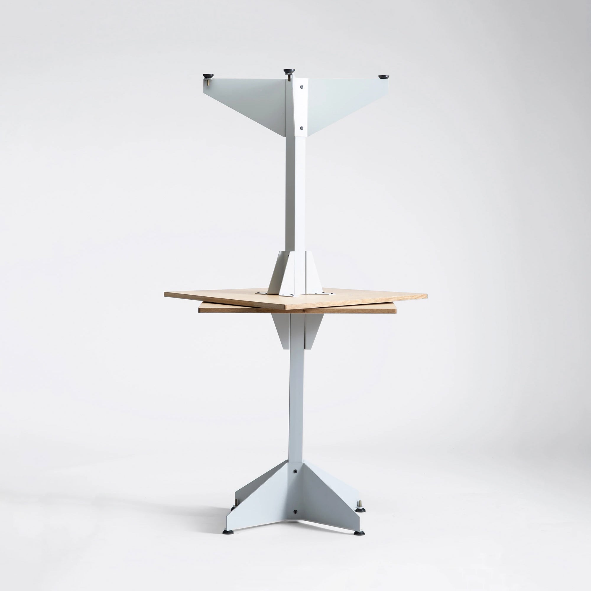 Slick Cafe Table - White Oak Veneer Top/Space Black