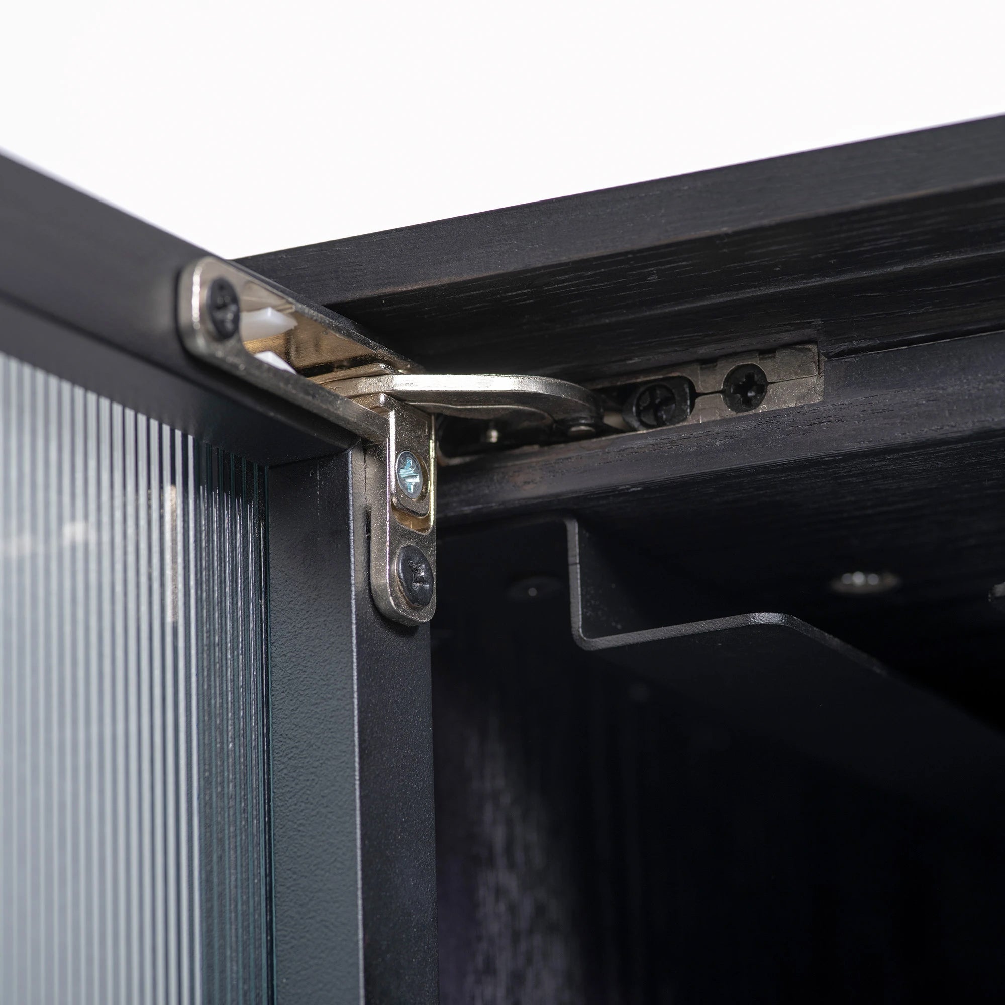 Oslo Home Bar Cabinet - Black Stained Oak Wood/Space Black