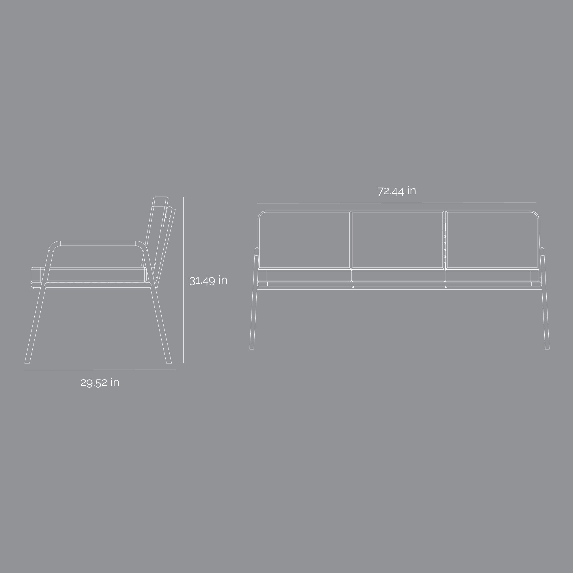 Bistro Outdoor Sofa - 3 Seater