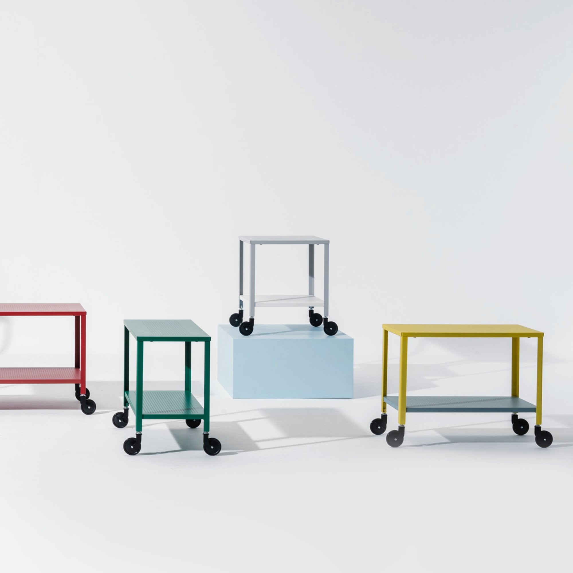 Corner Square Table - Lemon Yellow/Blue Grey