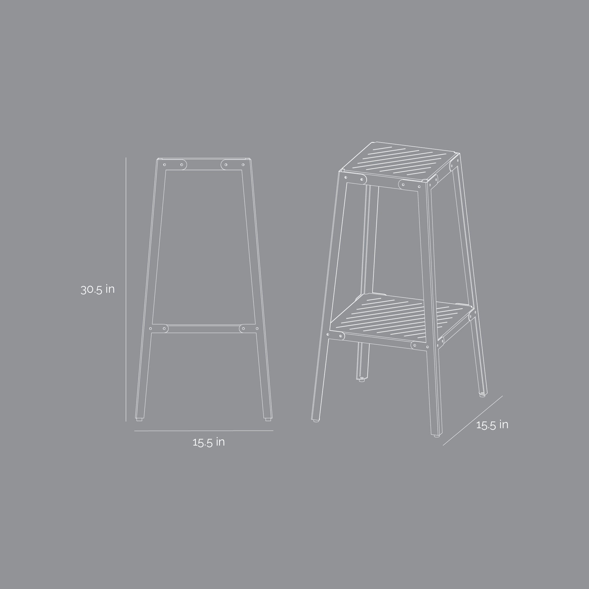 Cole Barstool - Outdoor Grey