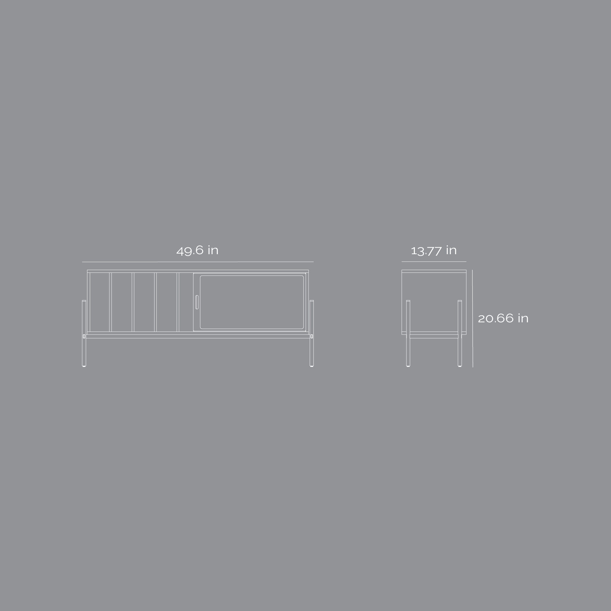 Contra TV Console - Small - Walnut Veneer / Outdoor Brown