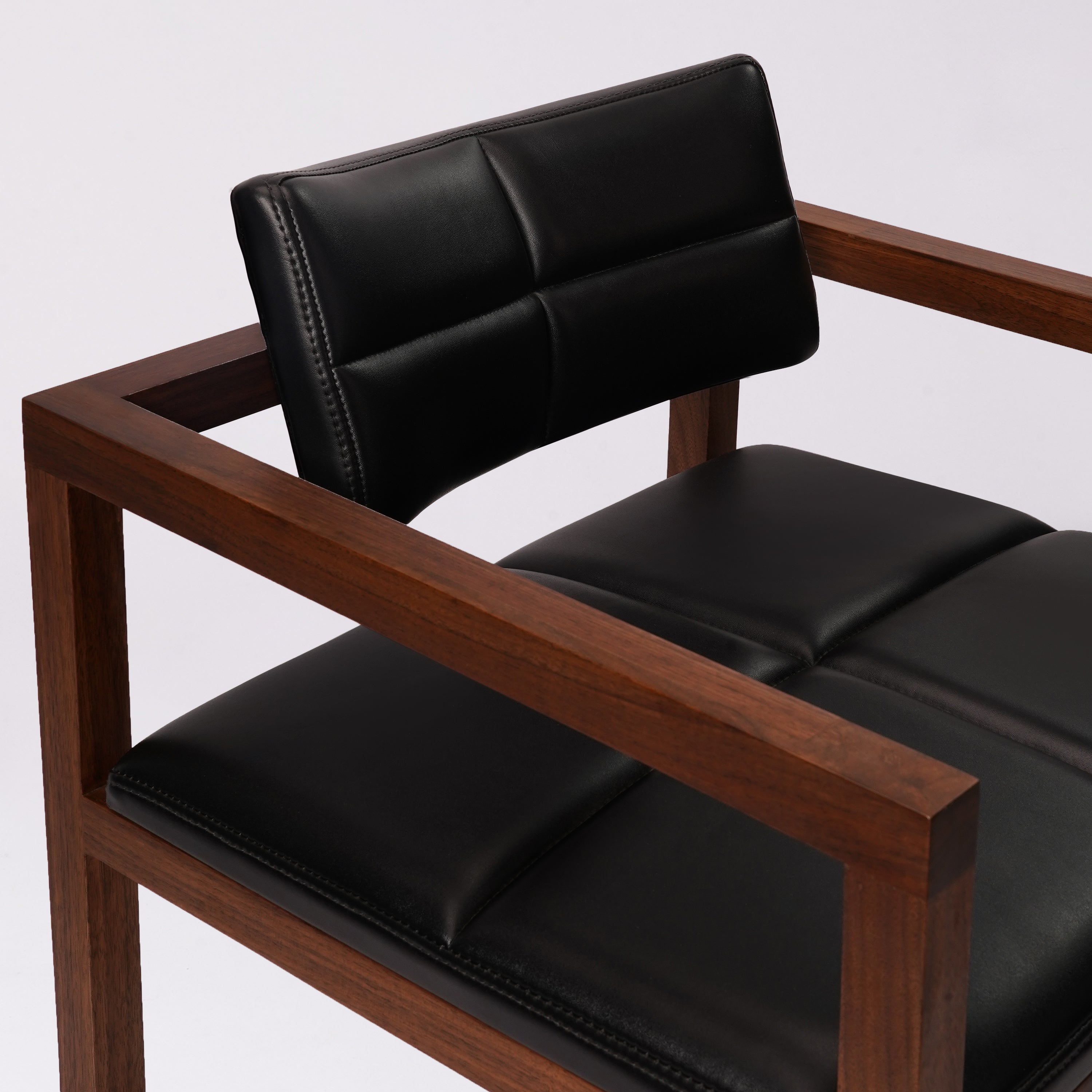Iris Armchair - Natural White Oak / Warm Grey Leatherette