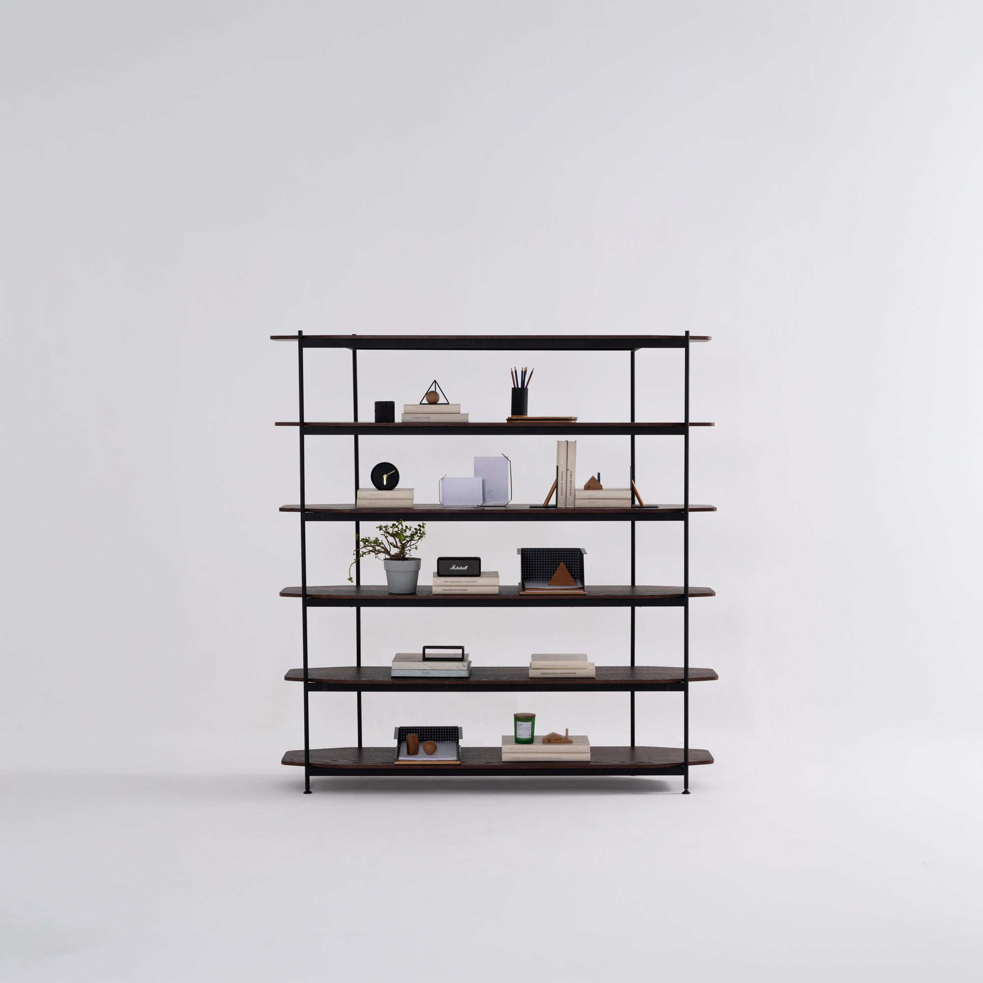 Native Shelf 1.6 Tall - Dark Oak Veneer / Space Black