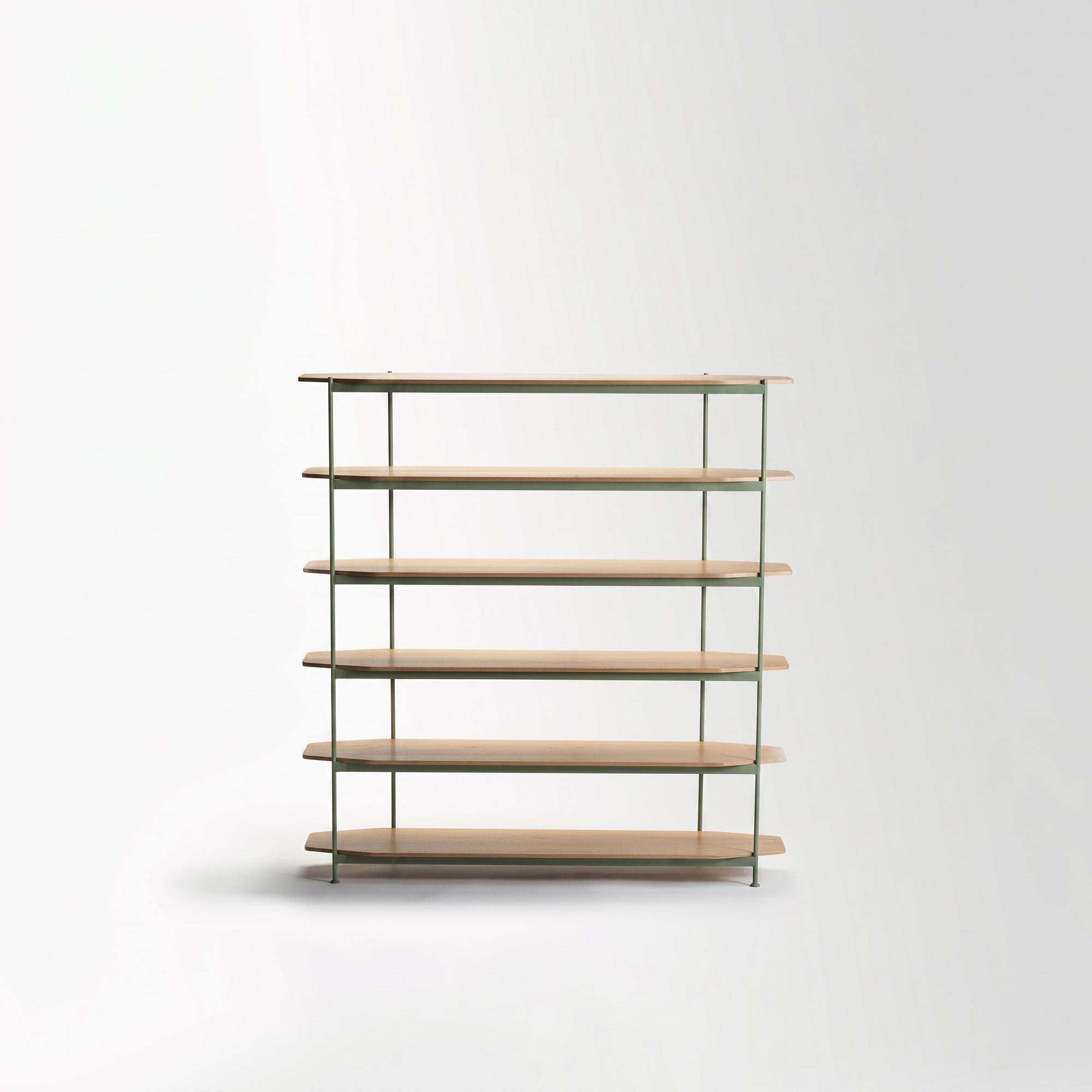 Native Shelf 1.6 Tall - White Oak Veneer / Reed Green