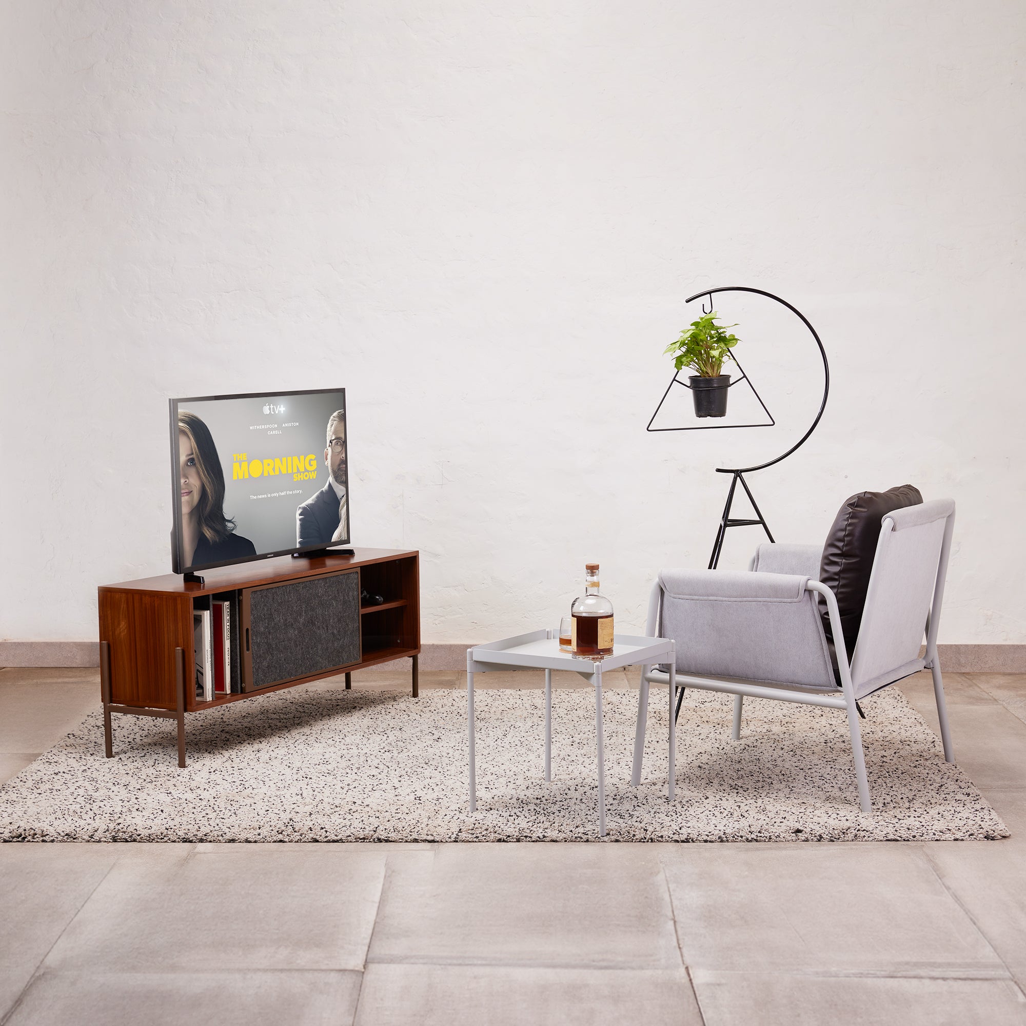 Contra TV Console - Small - Walnut Veneer / Outdoor Brown
