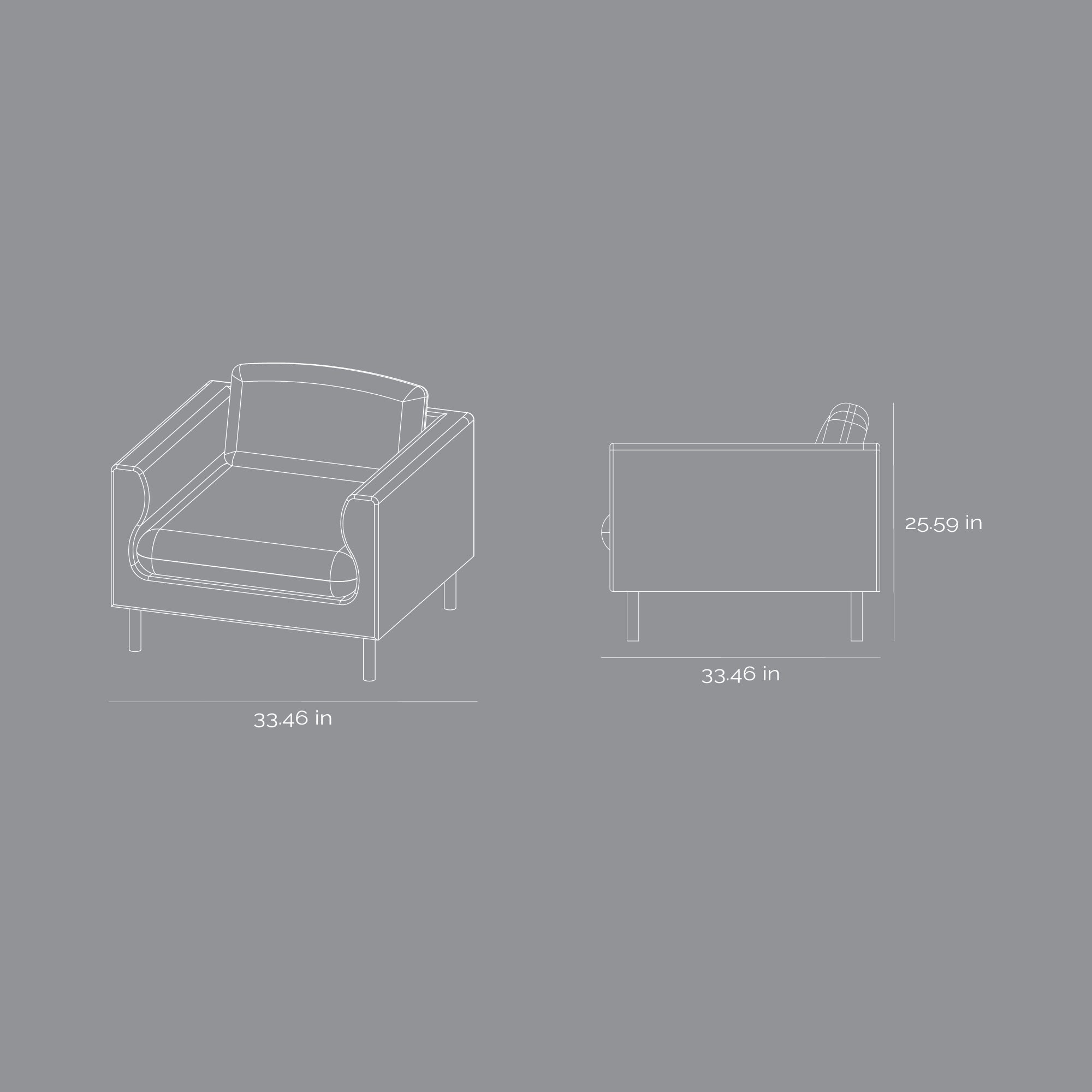 Lap Sofa - Single Seater - Space Black / Lamb Velvet Dark Grey
