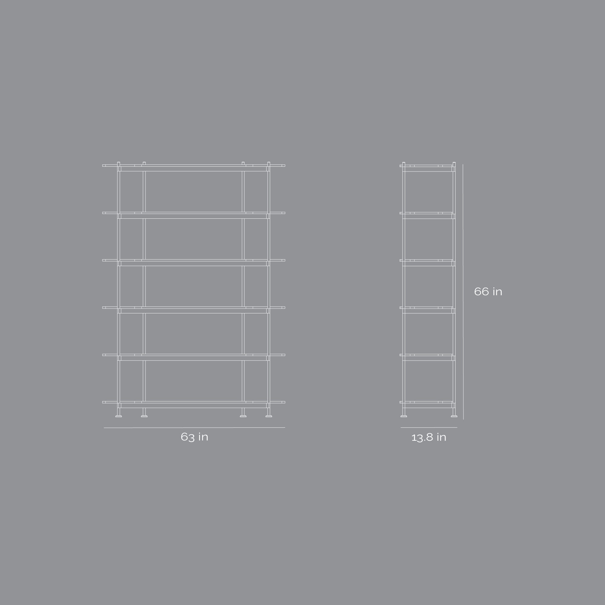 Native Shelf 1.6 Tall - Dark Oak Veneer / Space Black