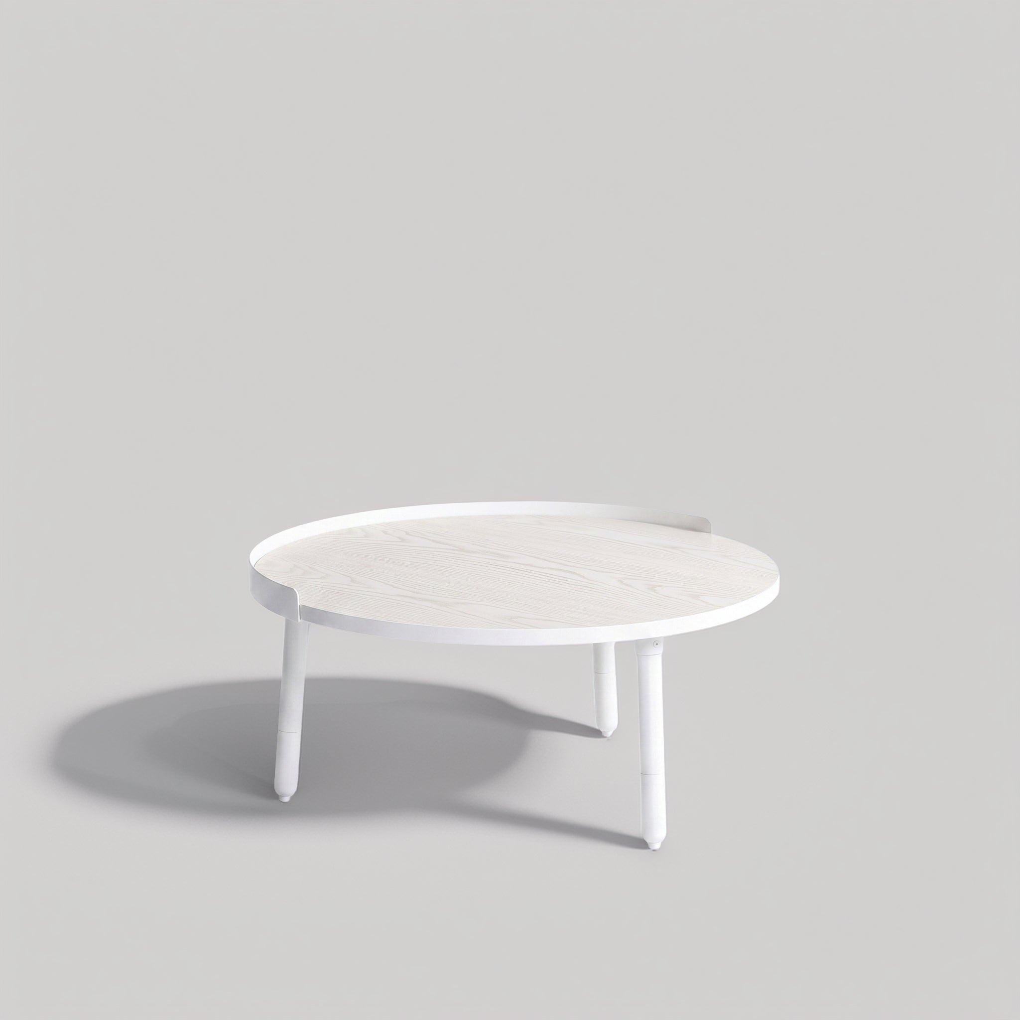 Ness Coffee Table (Medium) - White Stained Oak Wood / White