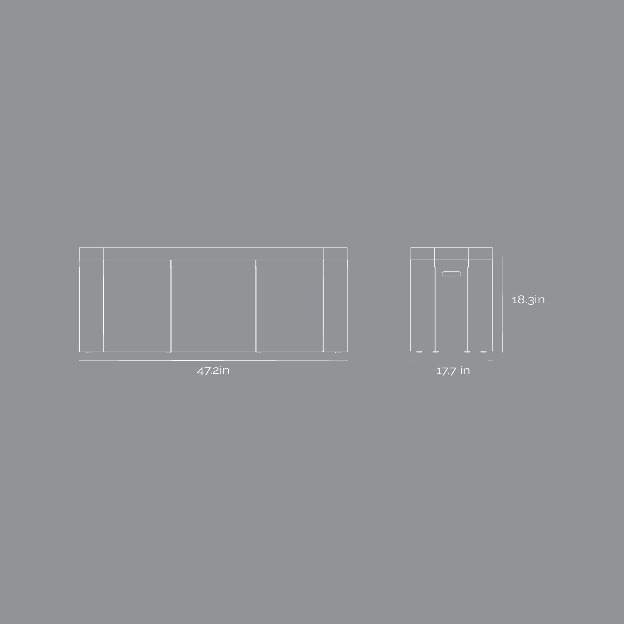Otte Bench - Graphite Grey / Nordic 116