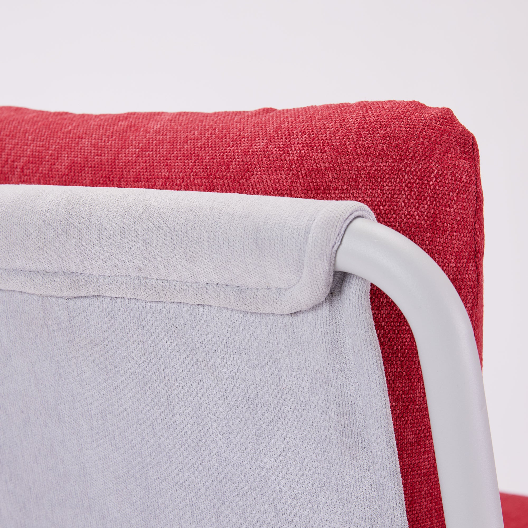 Blend Chair - Warm Grey Metal / Prague Ice / Red Fabric
