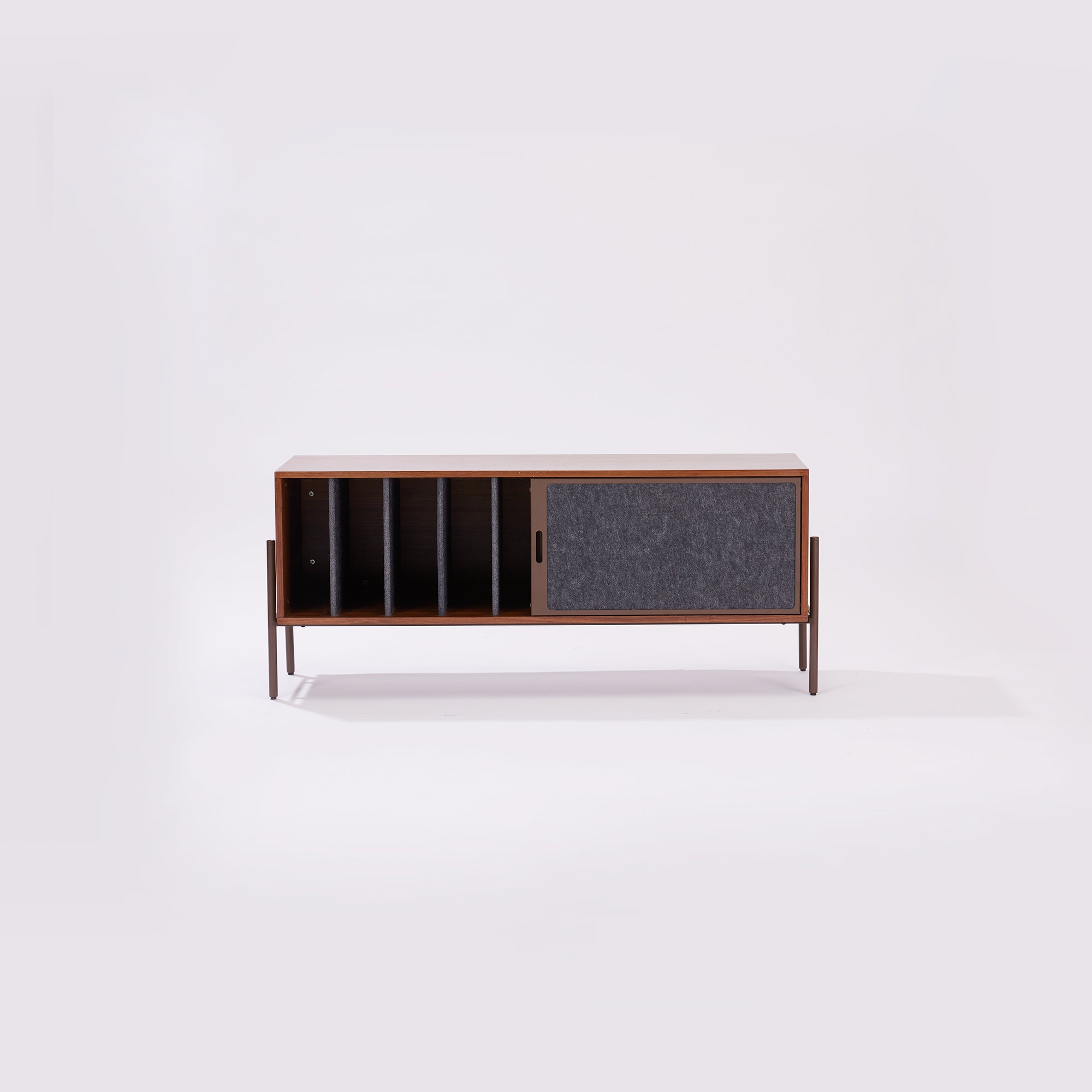Contra TV Console - Small - Walnut Veneer / Outdoor Brown
