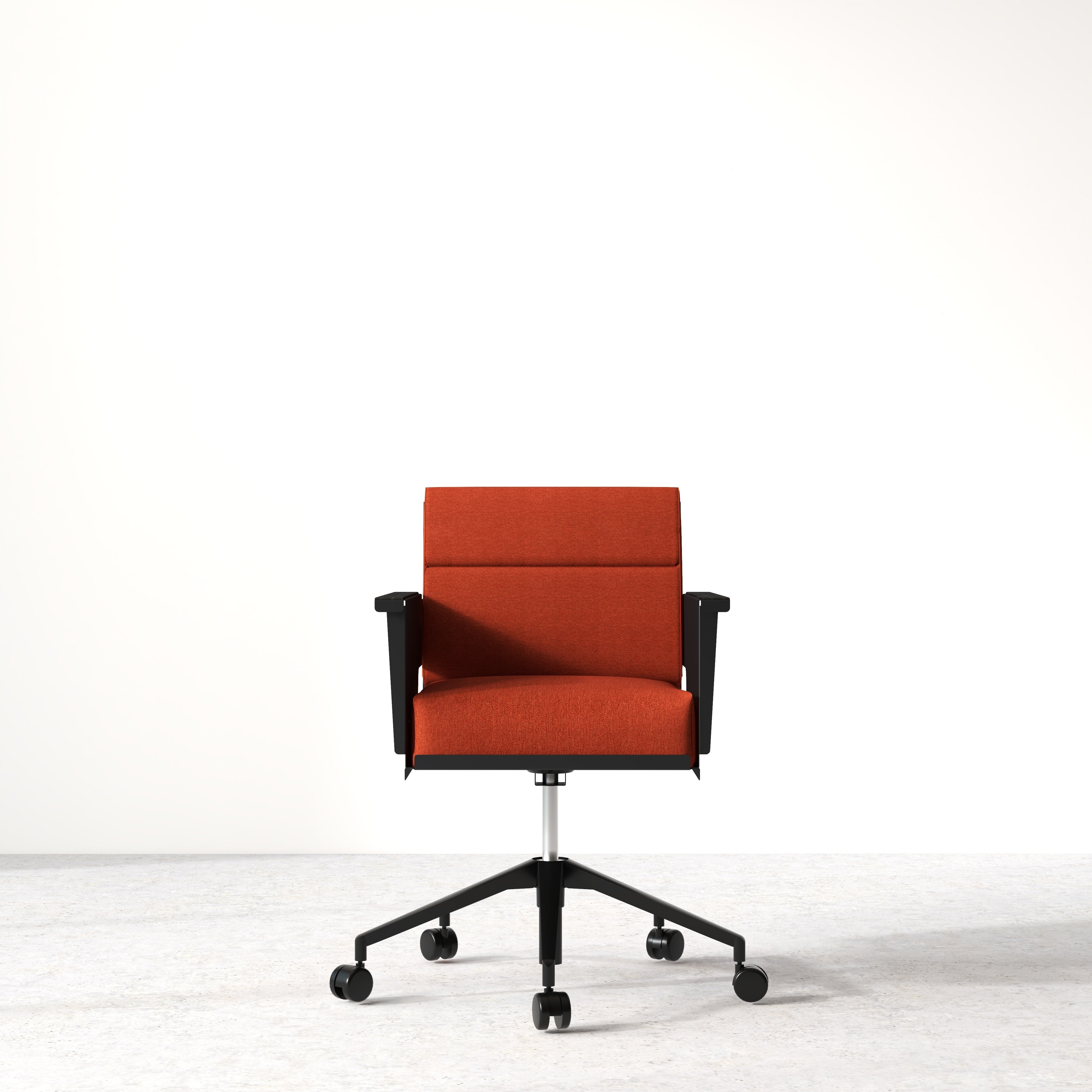 Troy Mini Armchair with Wheels - Brick Red Fabric