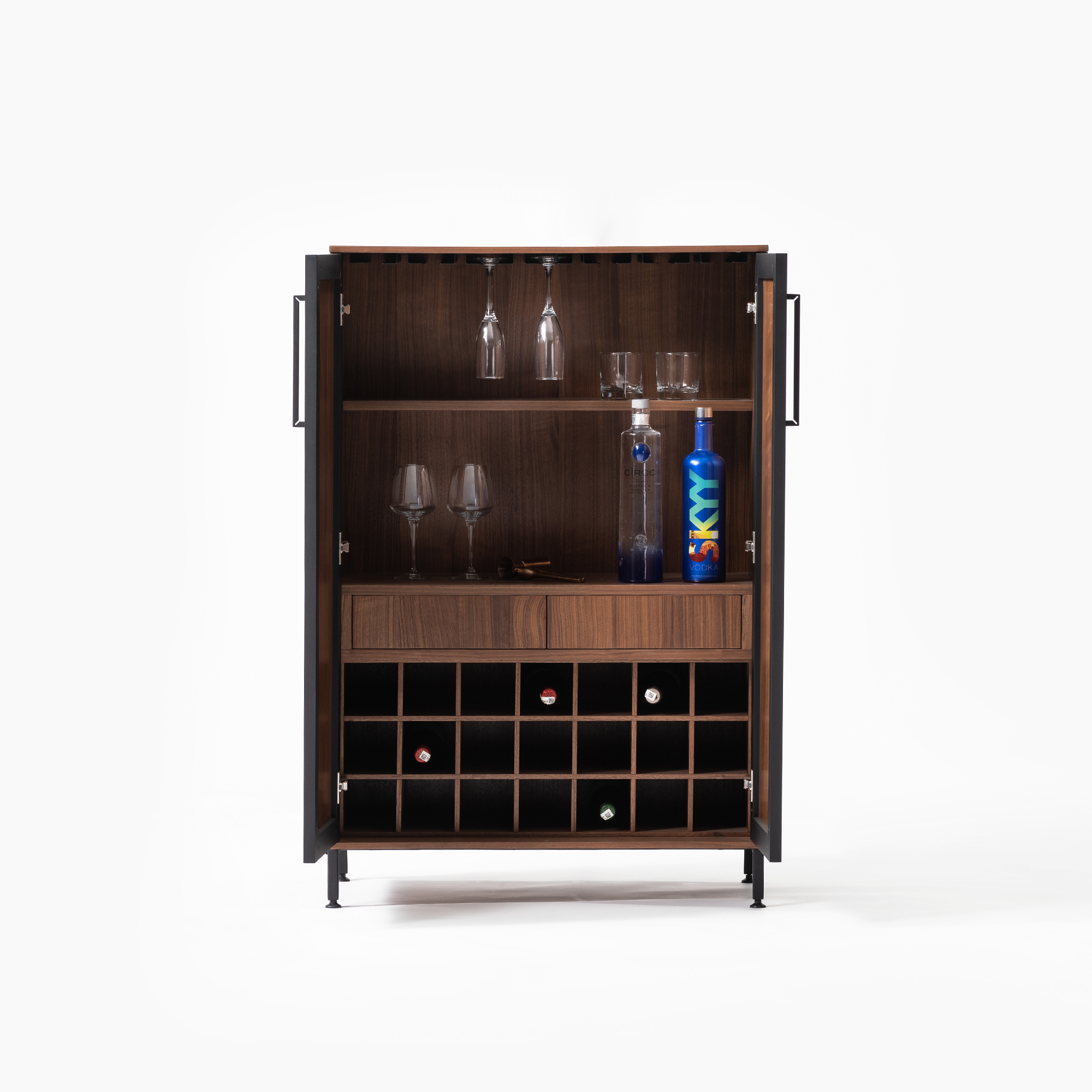 Oslo Home Bar Cabinet in Walnut
