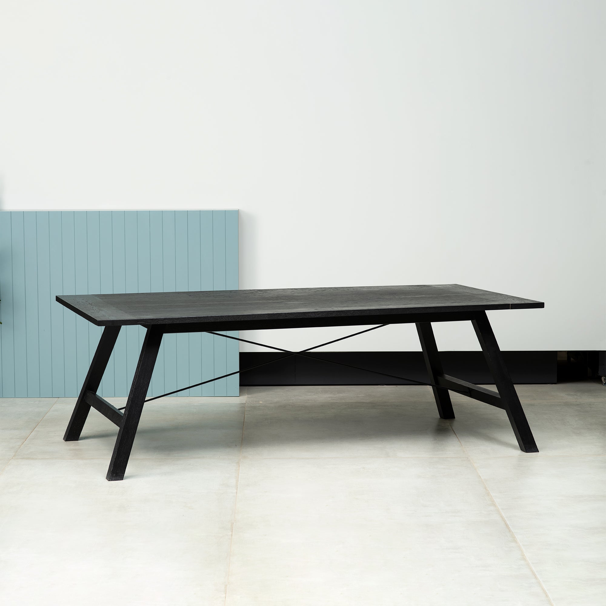 Aster Dining Table - 8 Seater - Black Stained Oak Wood